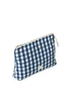 Juna Baek & Bolge Nola Makeup Bag In Dark Blue/white