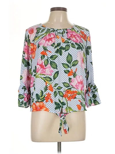 Pre-owned June & Hudson 3/4 Sleeve Blouse In Gray