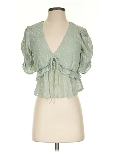 Pre-owned June & Hudson 3/4 Sleeve Blouse In Green