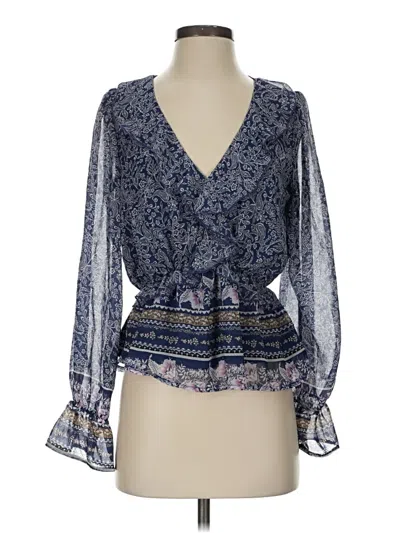 Pre-owned June & Hudson Long Sleeve Blouse In Blue