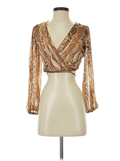 Pre-owned June & Hudson Long Sleeve Blouse In Gold