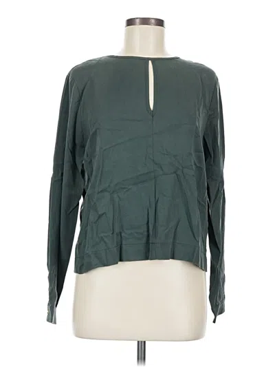 Pre-owned June & Hudson Long Sleeve Blouse In Green