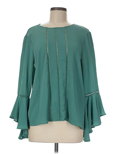Pre-owned June & Hudson Long Sleeve Blouse In Teal