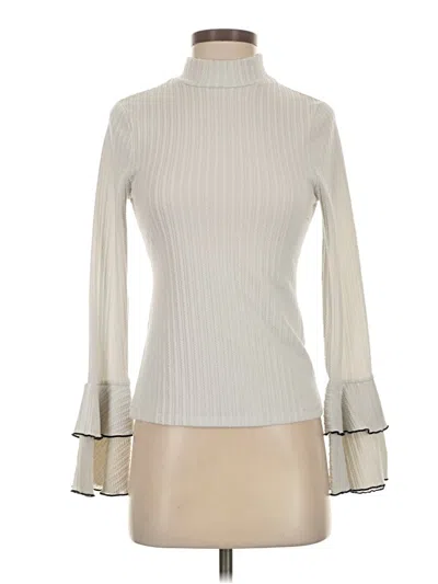 Pre-owned June & Hudson Long Sleeve Top Ivory Turtleneck Tops In White