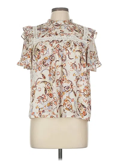 Pre-owned June & Hudson Short Sleeve Blouse In Ivory