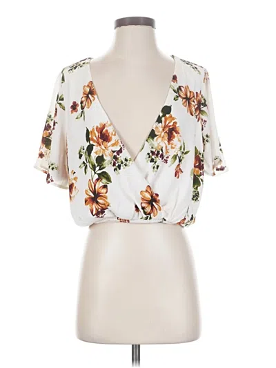 Pre-owned June & Hudson Short Sleeve Blouse In Ivory