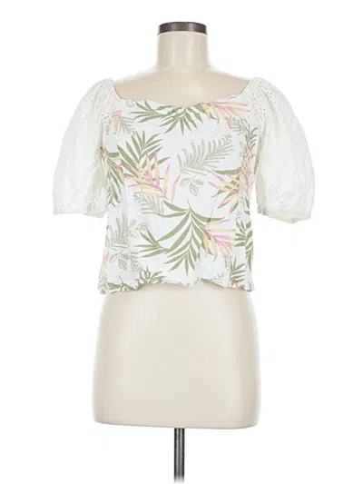 Pre-owned June & Hudson Short Sleeve Blouse In White