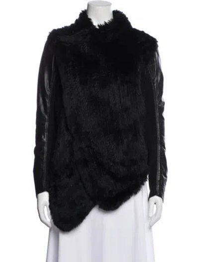 Pre-owned June Faux Fur Jacket In Black