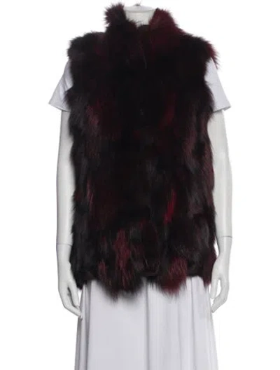 Pre-owned June Fox Fur Jacket In Red