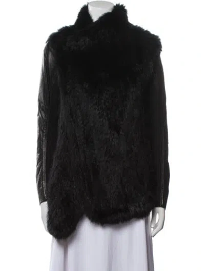Pre-owned June Fur Fur Jacket In Black