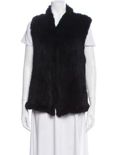 Pre-owned June Fur Vest In Black