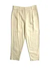 June & Hudson Women's Linen Blend Casual Pants In Ivory In Multi