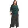 June + Vie Allover Lace Top In Multi