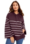 June + Vie Bell-sleeve French Terry Sweatshirt In Purple