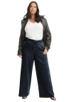 June + Vie Curvie Fit High-waisted Wide-leg Utility Jean In Blue