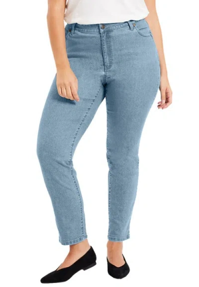 June + Vie Curvie Fit Straight-leg Jeans In Blue