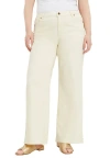 June + Vie Curvie Fit Wide-leg Jeans In Brown