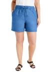 June + Vie Denim Bermuda Shorts In Blue