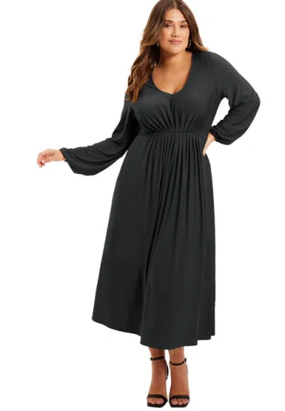 June + Vie Empire Waist Dress In Black