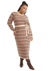June + Vie Faux Wrap Sweater Midi Dress In Multi