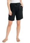 June + Vie French Terry Shorts In Black