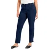 June + Vie June Fit Straight-leg Jeans In Blue