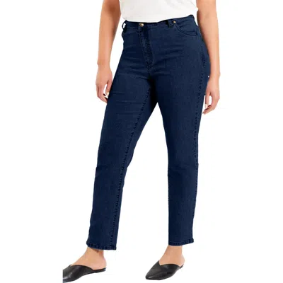 June + Vie June Fit Straight-leg Jeans In Blue