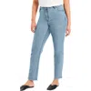 June + Vie June Fit Straight-leg Jeans In Blue