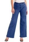 June + Vie Curvie Fit Wide-leg Jeans In Blue