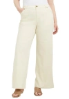 June + Vie Curvie Fit Wide-leg Jeans In White