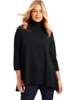 June + Vie One+only Mock-neck Tunic In Black