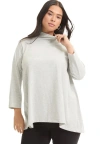 June + Vie One+only Mock-neck Tunic In Gray