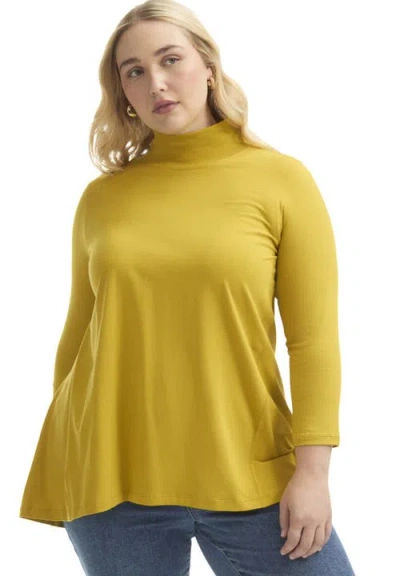 June + Vie One+only Mock-neck Tunic In Green