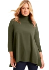 June + Vie One+only Mock-neck Tunic In Green