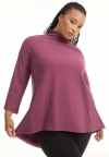 June + Vie One+only Mock-neck Tunic In Purple