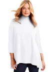 June + Vie One+only Mock-neck Tunic In White