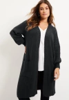 June + Vie Open-front Cardigan In Black