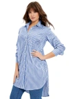 June + Vie Poplin La Vie Max Tunic In Blue