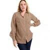 June + Vie Poplin La Vie Tunic In Brown