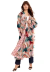 June + Vie Reversible Printed Duster In Multi