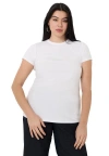 June + Vie Ribbed Crewneck Top In White