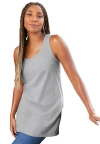 June + Vie Scoopneck One + Only Tunic Tank In Gray