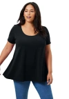 June + Vie Short-sleeve Swing One + Only Tee In Black