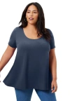June + Vie Short-sleeve Swing One + Only Tee In Blue