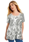 June + Vie Short-sleeve Swing One + Only Tee In Gray