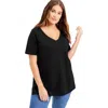 June + Vie Short-sleeve V-neck One + Only Tunic In Black