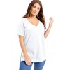 June + Vie Short-sleeve V-neck One + Only Tunic In White