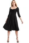 June + Vie Sweetheart Swing Dress In Black