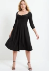 June + Vie Sweetheart Swing Dress In Black