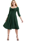 June + Vie Sweetheart Swing Dress In Green